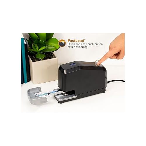  Bostitch Office Impulse Heavy Duty Electric Stapler Value Pack, 45 Sheet Capacity, Includes 5,000 Staples & Staple Remover, No-Jam, Faster Stapling, Black