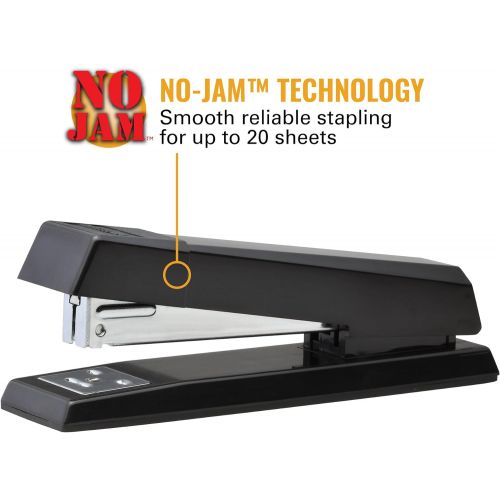  Bostitch No-Jam Premium Desktop Stapler, Full-Strip, Black (B660-BLACK), Full Strip
