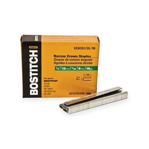  2 Pack Bostitch SX50351/2G-7M 1/2 18-Gauge 7/32 Narrow Crown Finish Staples - 7000 per Package