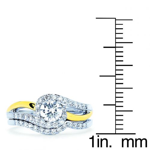 Boston Bay Diamonds 14k Two-tone Gold 78ct TDW Diamond Bridal Engagement Ring Set (I-J, I1-I2) by Boston Bay Diamonds