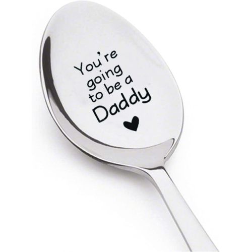  [아마존베스트]Boston Creative company Youre Going to Be a Daddy Spoon - Baby Announcement Spoon -Tell Your Husband You Are Expecting with This Adorable Spoon- Engraved Unique Gift - Spoon Gift #