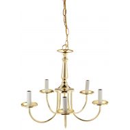 Boston Harbor RF01 5-Light Brass Williamsburg Chandelier, 24.5 x 12 x 17.5