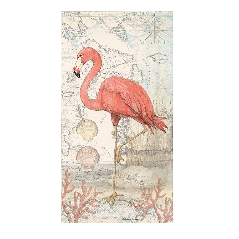 16-Count Flamingo 3-Play Paper Guest Towels