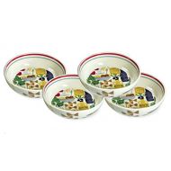 Boston International Antipasto Pattern Ceramic Pasta Bowls, Set of 4