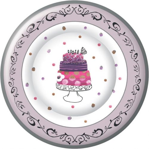  Ideal Home Range 8 Count Boston International Paper Dinner Plates, 10, Fancy Cake