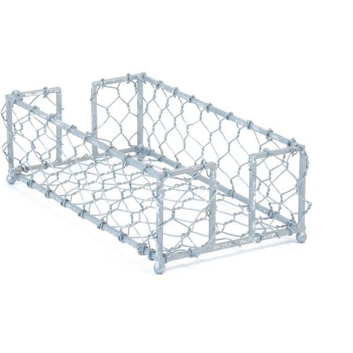  Boston International Chicken Wire Guest Napkin Caddy, Silver Foil