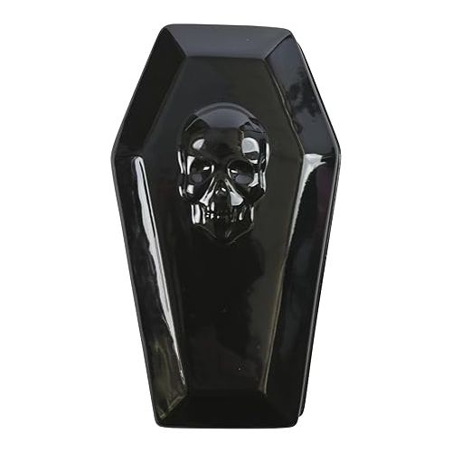  Boston Warehouse Gothic Skull Coffin Butter Dish, Black