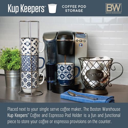  [아마존베스트]Boston Warehouse Mug Kup Keeper Coffee Pod Storage, 20 Capacity, Oiled Bronze