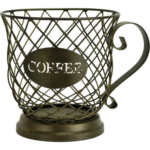  [아마존베스트]Boston Warehouse Mug Kup Keeper Coffee Pod Storage, 20 Capacity, Oiled Bronze