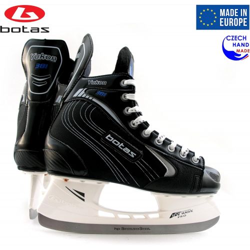  [아마존베스트]Botas - Yukon 381 - Mens Ice Hockey Skates | Made in Europe (Czech Republic) | Color: Black with Silver