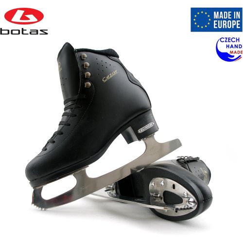  Botas - Model: Cindy/CEZAR/Made in Europe (Czech Republic) / Ice Skates/Women, Girls, Men, Boys, Kids/Leather/Stretchy Cuff/Spirit Blades