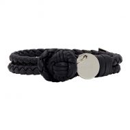 Bottega Veneta Navy Intrecciato Knot Bracelet