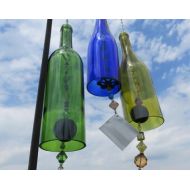 BottleRemodel Recycled Colored Wine Bottle Wind Chime, Gift for Her, Porch Decoration, Outside Wind Chime, Garden Art