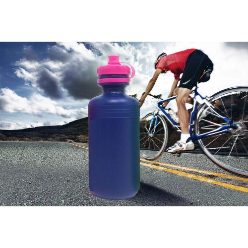  Bottles N Bags 12 Neon Water Sports Bottles for Bikes & kids| Bulk Pack, 7.5 inches, Wrist Strap | Awesome Summer Beach Accessory | Holds 18 Ounces of Drinks to Keep Kids Hydrated (12 Pack): Spor