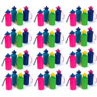 Bottles N Bags 144 Neon Water Sports Bottles for Bikes MEGA Bulk Pack, 7.5 inches, Wrist Strap Awesome Summer Beach Accessory Holds 18 Ounces of Drinks to Keep Kids Hydrated (144 Bottles)