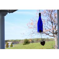 BottlesUncorked Cobalt Blue Wine Bottle Wind Chime - Gift Ideas - Outdoor Decor - Yard Art - Garden Gift - Wine Bottle Decor - Wine Bottle Chime - Windchime