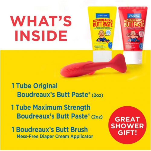  [아마존베스트]Boudreauxs Butt Paste Rash Kicking Kit | Diaper Rash Ointments & Diaper Cream Applicator