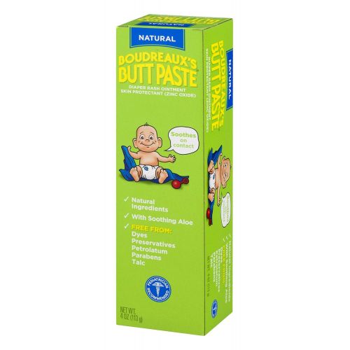  Boudreauxs Butt Paste Diaper Rash Ointment, With Natural Aloe, 4 Oz, Pack of 2