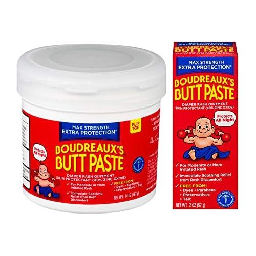  Boudreauxs Butt Paste Diaper Rash Ointment, Maximum Strength, 14 Oz and 2 Oz