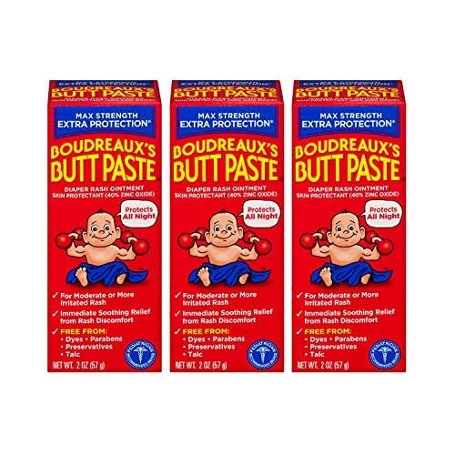  Boudreauxs Butt Paste Diaper Rash Ointment | Maximum Strength | 2 Ounce | Pack of 3