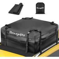 BougeRV Rooftop Cargo Carrier Bag with Anti-Slip Mat 15 Cubic Feet Waterproof Car Roof Bag Roof Top Cargo Luggage Storage Bag 1000D PVC, with 8 Reinforced Straps + Storage Bag for Cars with Racks