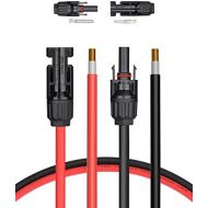 BougeRV 6 Feet 10AWG Solar Extension Cable with Female and Male Connector Solar Panel Adaptor Kit Tool (6FT Red + 6FT Black)