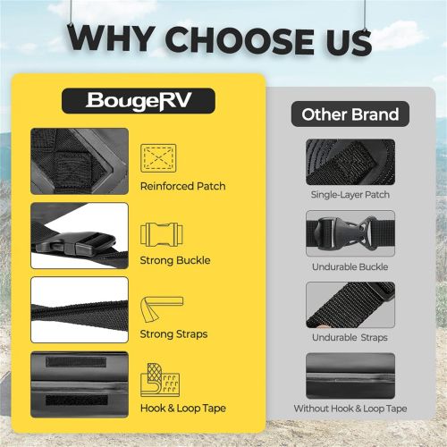  BougeRV Rooftop Cargo Carrier Bag with Anti-Slip Mat 15 Cubic Feet Waterproof Car Roof Bag Roof Top Cargo Luggage Storage Bag 1000D PVC, with 8 Reinforced Straps + Storage Bag for