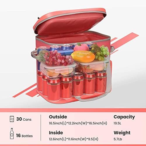  BougeRV Soft Cooler, 30 Cans Portable Soft Sided Insulated Leak Proof Waterproof Cooler Bag for New Year Gift, Birthday Gift