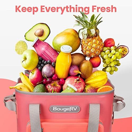  BougeRV Soft Cooler, 30 Cans Portable Soft Sided Insulated Leak Proof Waterproof Cooler Bag for New Year Gift, Birthday Gift