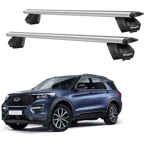  BougeRV Car Roof Rack Cross Bars for Universal Anti-Theft Cross Bar Roof Rack 47 + Ski & Snowboard Car Racks Anti-Theft Sliding-Out Feature Fits 6 Pairs Skis or 4 Snowboards