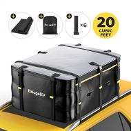 BougeRV 20 Cubic Feet Rooftop Cargo Carrier Bag with Anti-Slip Mat Waterproof Car Roof Soft-Shell Bag Cargo Luggage Storage Bag for Cars with or Without Side Rails for Camping, Ski