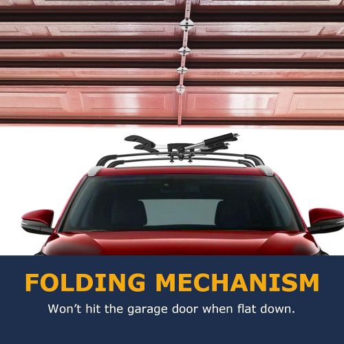  BougeRV Kayak Roof Rack J-Cradle Carrier Rack Bilateral Design Free Assembly and Universal Fitment for Most Roof Racks with Sliding Adjustment & Folding Feature for Kayak, SUP or S