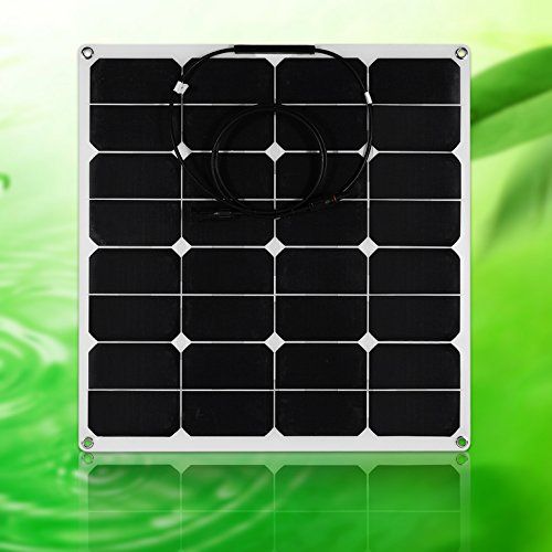  BougeRV uxcell 2pcs 50W 18V 12V Bendable Solar Panel Water/Shock/Dust Resistant Power Solar Charger for RV, Boat, Cabin, Tent, Car, Trailer, or Any Other Irregular Surface