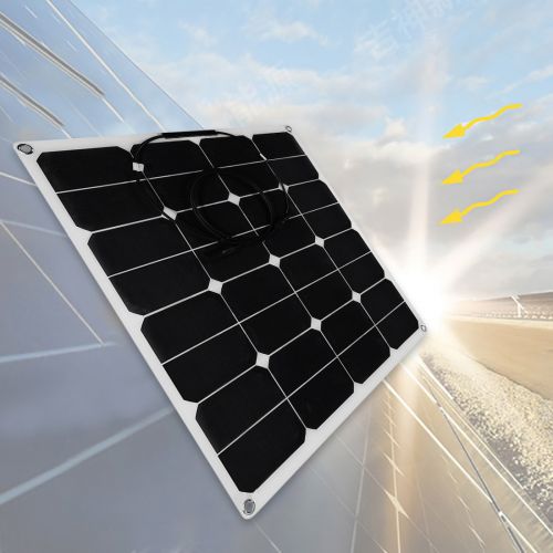  BougeRV uxcell 2pcs 50W 18V 12V Bendable Solar Panel Water/Shock/Dust Resistant Power Solar Charger for RV, Boat, Cabin, Tent, Car, Trailer, or Any Other Irregular Surface