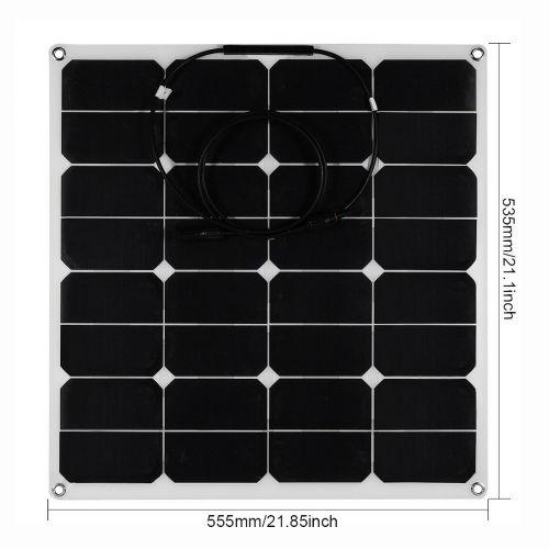  BougeRV uxcell 2pcs 50W 18V 12V Bendable Solar Panel Water/Shock/Dust Resistant Power Solar Charger for RV, Boat, Cabin, Tent, Car, Trailer, or Any Other Irregular Surface