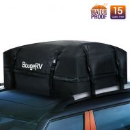 BougeRV Roof Top Cargo Carrier Bag Waterproof Car Roof Bag Rooftop Cargo Luggage Bag Travel Storage Box for Jeep Car Truck SUV (15 Cubic Feet)
