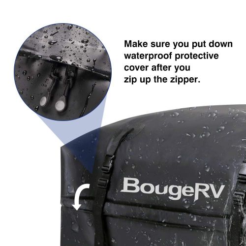  BougeRV Roof Top Cargo Carrier Bag Waterproof Car Roof Bag Rooftop Cargo Luggage Bag Travel Storage Box for Jeep Car Truck SUV (15 Cubic Feet)