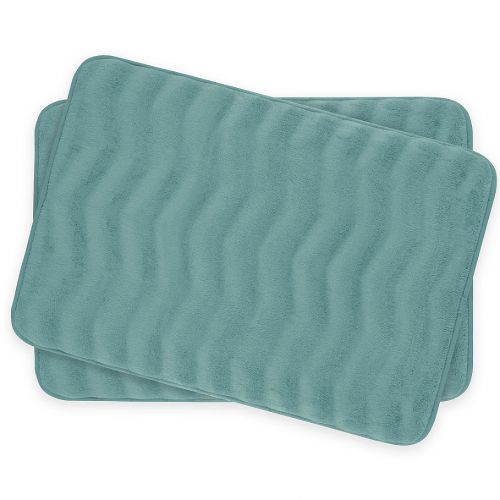  Bounce Comfort Waves Memory Foam 17-Inch x 24-Inch Bath Mats (Set of 2)