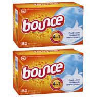 Bounce Fresh Linen Scent Fabric Softener Sheets, 180 Count (Pack of 2)