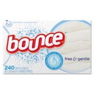 Bounce PROCTER & GAMBLE Free & Gentle Fabric Softener Dryer Sheets, Unscented, 240/box, 6 Box/carton