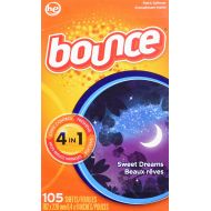 Bounce Fabric Softener Dryer Sheets, Sweet Dreams Scent, 105 Count