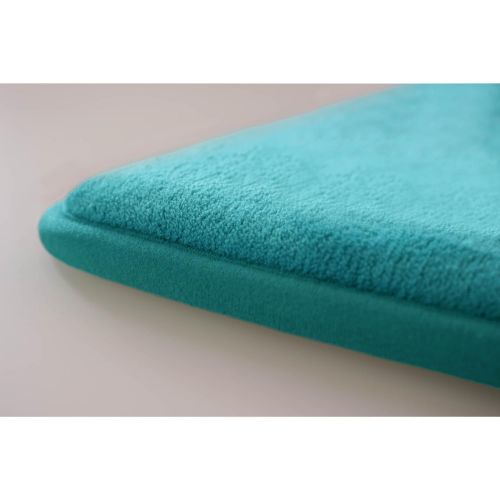  Bounce Comfort Hexagon Extra Thick Premium Plush 2 Piece Memory Foam Bath Mat Set with BounceComfort Technology, 17 x 24 Turquoise