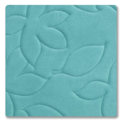 Bounce Comfort Blowing Leaves 2 Piece Memory Foam Bath Mat Set, 20 by 34, Turquoise