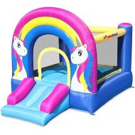 Bounceland Rainbow Unicorn Bounce House with Slide, 9.8 ft L x 6.8 ft W x 6.5 ft H inflated Size, UL Certified Blower Included, inflates in Less Than a Minute, Outdoor and Indoor use