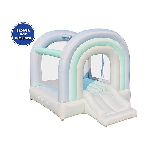  Bounceland Daydreamer Mist Bounce House [No Blower], Pastel Bouncer with Slide, 8.9 ft L x 7.2 ft W x 6.7 ft H, Basketball Hoop, 30 Pastel Plastic Balls, Trendy Bouncer for Kids