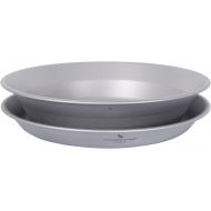 Boundless Voyage Titanium Dish Plate Bowl Set with Carry Bag Outdoor Camping Pan Tableware Cookware Mess Kit for Food Fruit Sauce