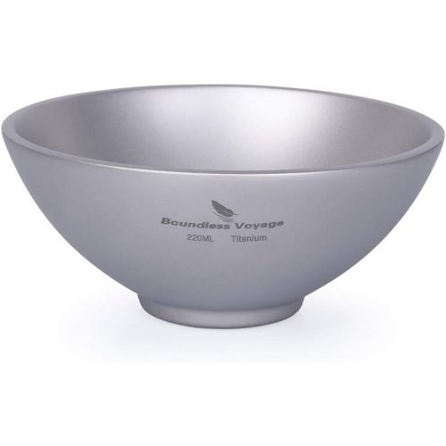  Boundless Voyage 220ML/450ML Titanium Double Wall Food Bowl for Adult Children Ultrlight Portable Bowl Outdoor Camping Tableware