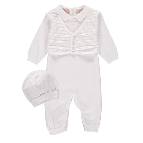  Boutique Collection Baby Boys Christening Outfit with attached Vest and Hat