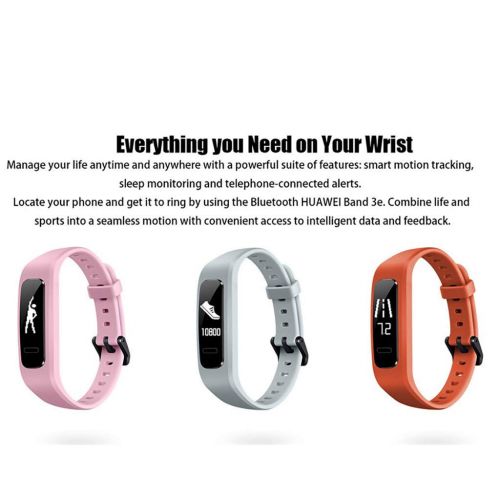  Bovake Fitness Sport-Armband, Huawei Band E3 Sport Smart Armband Amoled Farbe 0,5 Zoll Schwimmen Intelligente Uhr (Schwarz)
