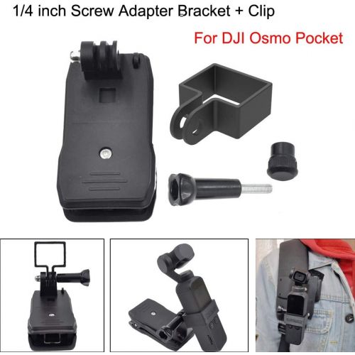  Bovake Erweiterung 1/4 Zoll Schraube Adapter Halterung + Clip fuer DJI Osmo Pocket Gimbal